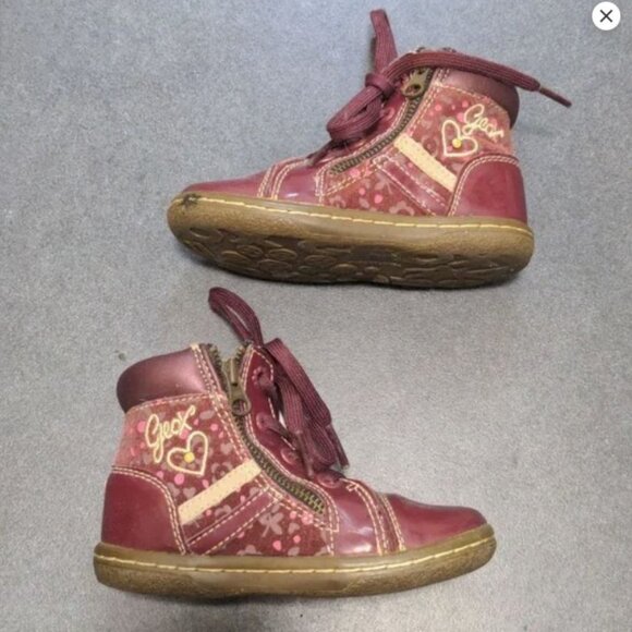 Baby Geox Respira boot toddler girl mauve purple leather patent size 5 - Picture 1 of 6